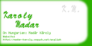 karoly madar business card