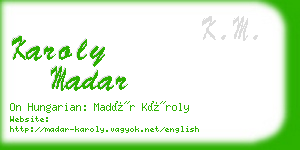karoly madar business card